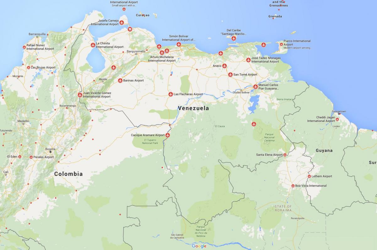 mapa venezuela aireportuetan