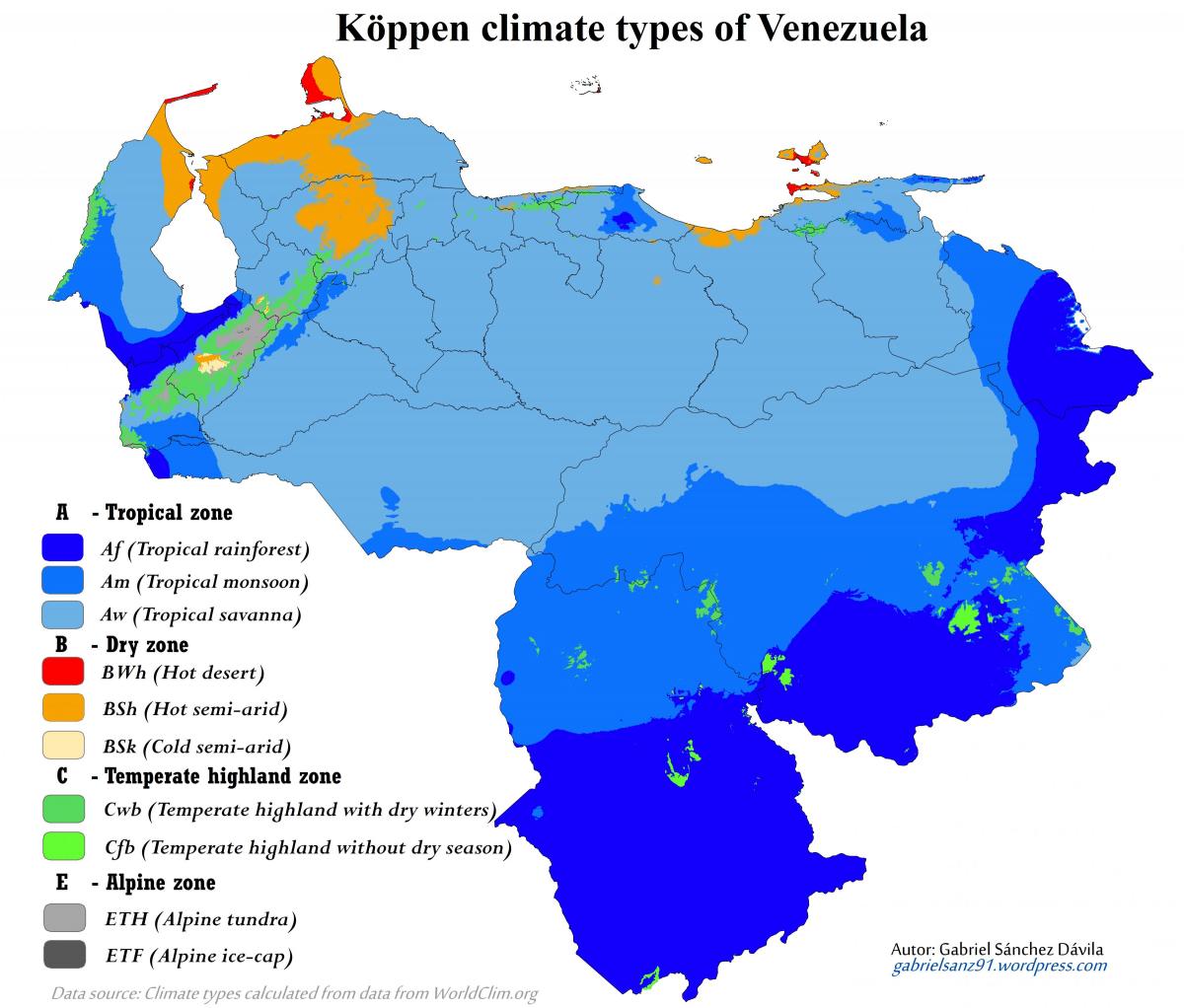 mapa venezuela klima