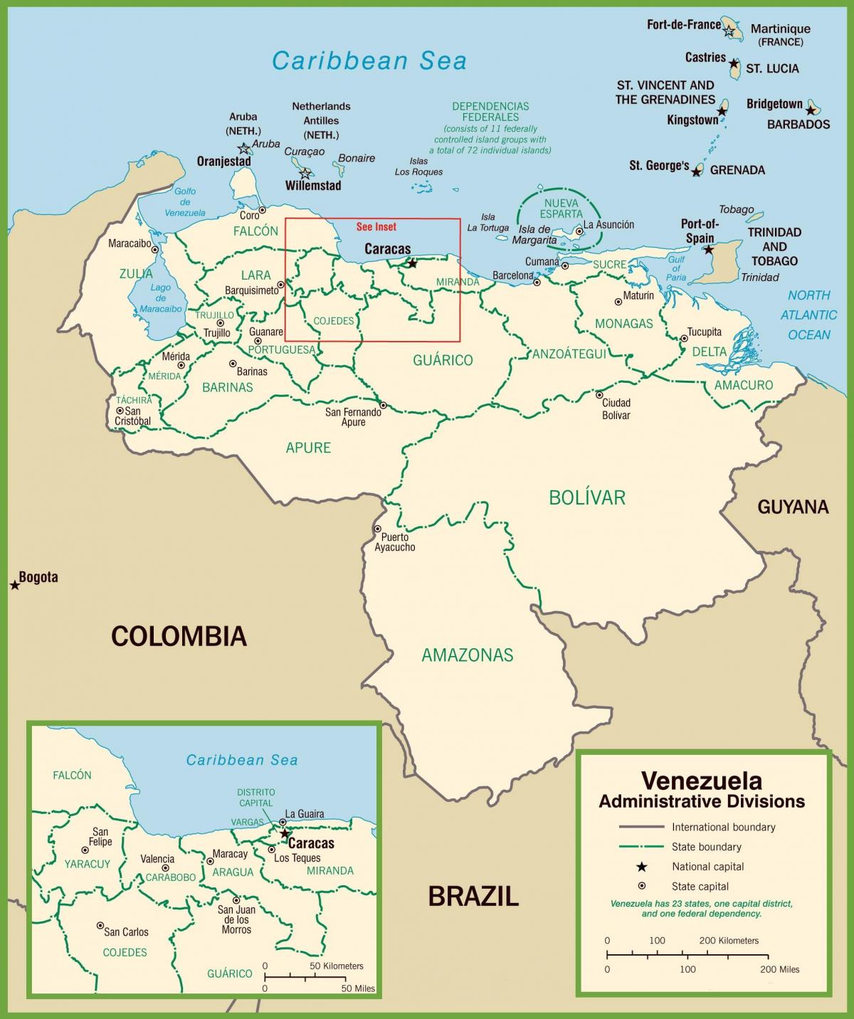 mapa politiko venezuela