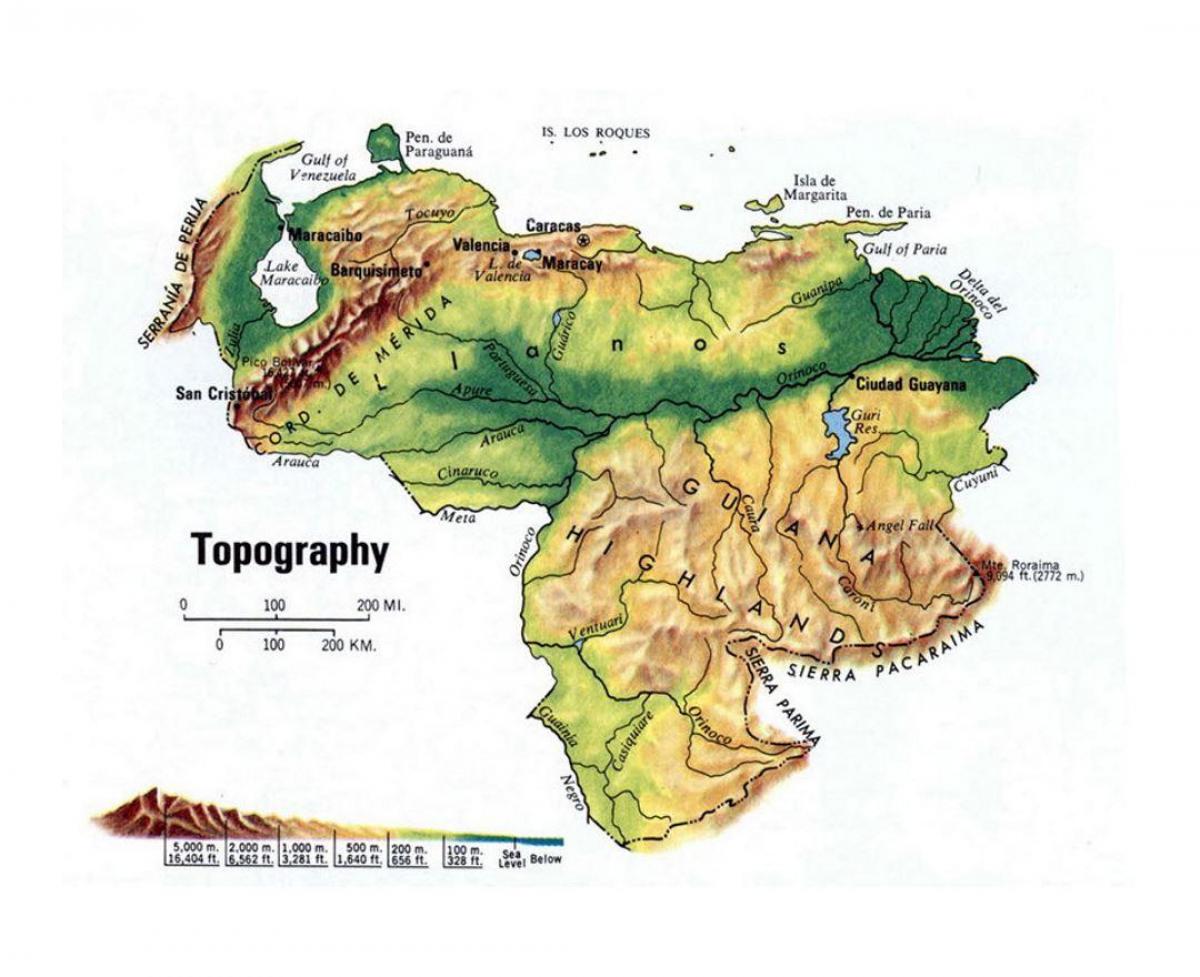 mapa topografikoak venezuela