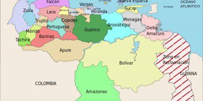 Mapa venezuela, estatu batuak