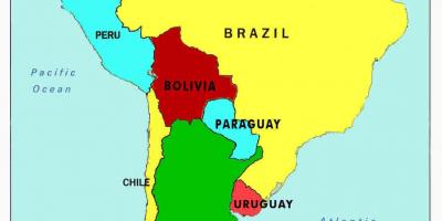 Mapa venezuelan eta inguruko herrialdeetan