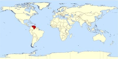 Venezuela munduan kokapena mapa